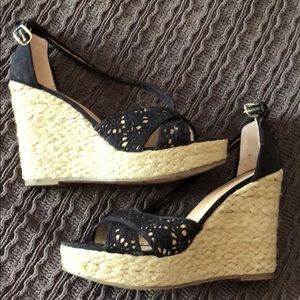 Candies black crochet wedges